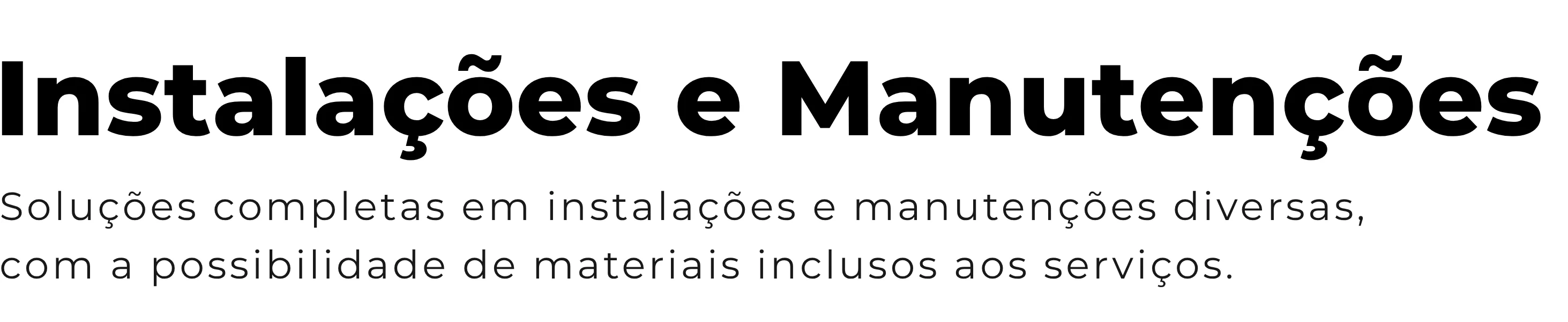 Título: Instalações e Manutenções